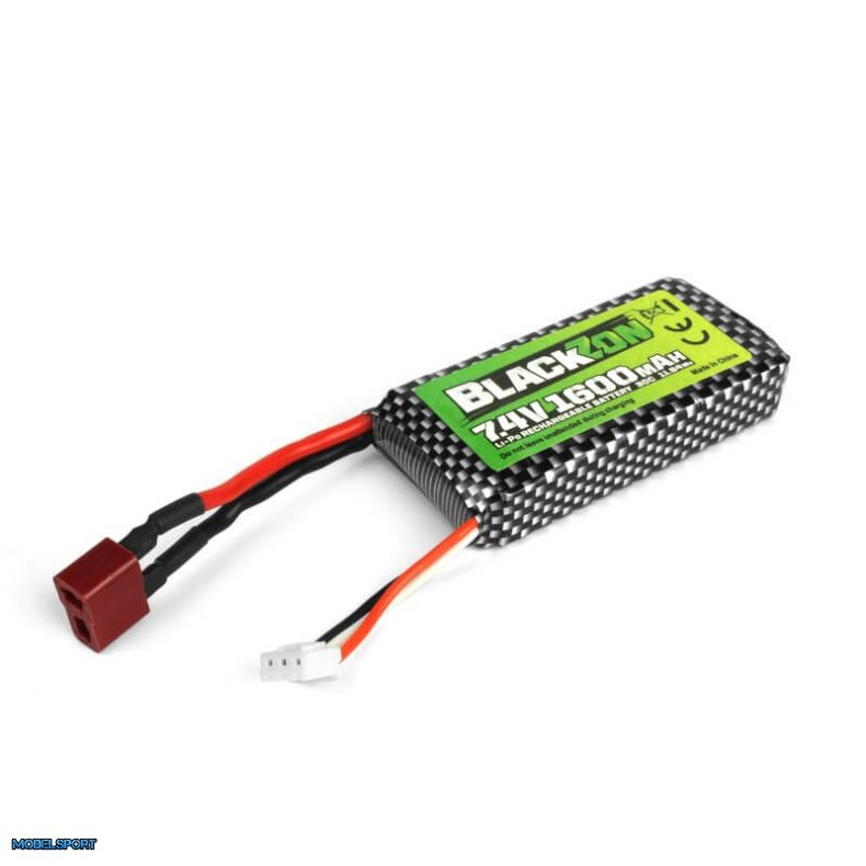 BlackZon 540247 LiPo Batteripakke 7.4V, 1600mAh Med T-Stik