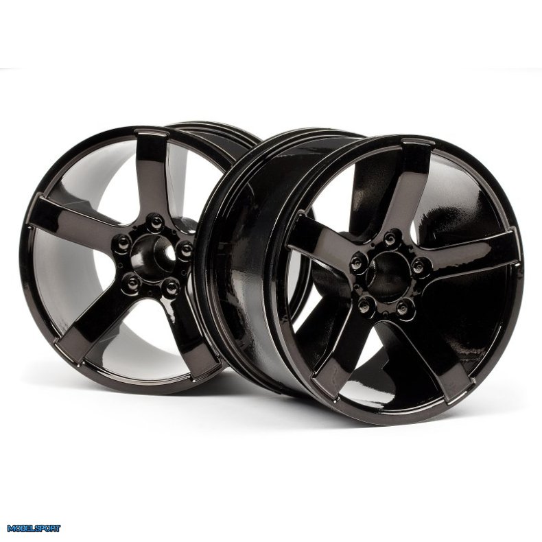 HPI 101309 Bullet Mt Wheels Black Chrome (Pr)