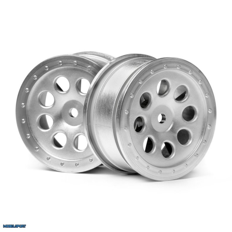 HPI 103037 St-8 Wheel Matte Chrome (0mm Offset/2Pcs)