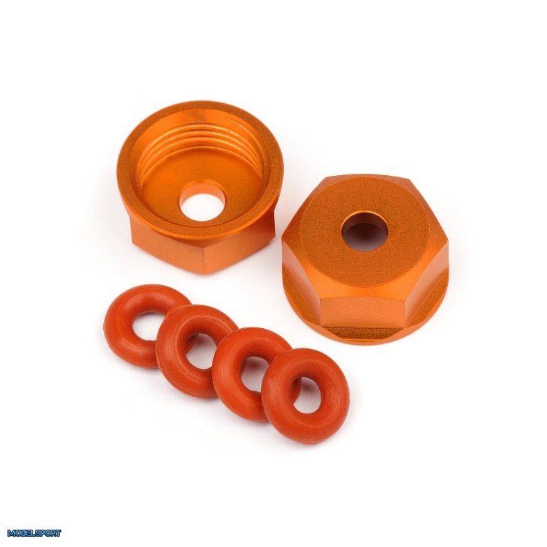HPI 108071 Aluminum Bottom Shock Cap (Orange/2Pcs)