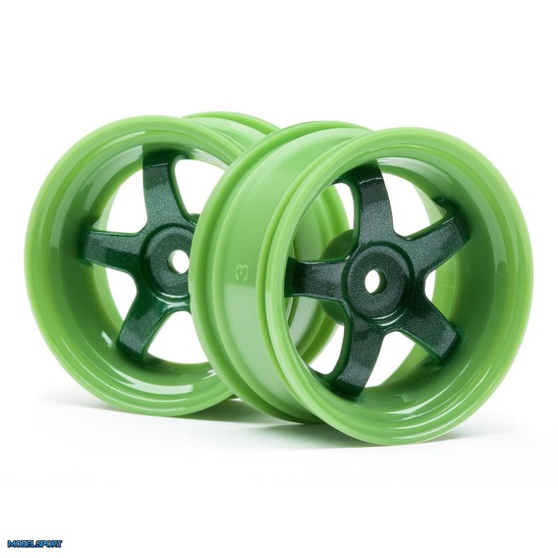 HPI 111090 Work Meister S1 Wheel Green (3mm Offset/2Pcs)
