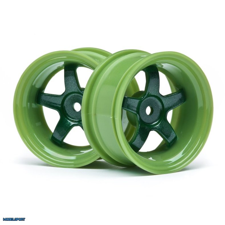 HPI 111091 Work Meister S1 Wheel Green (6mm Offset/2Pcs)