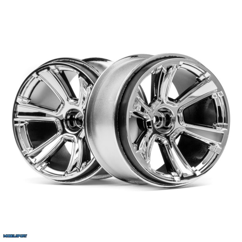 HPI 115324 6-Shot Mt Wheel (Chrome/2Pcs)