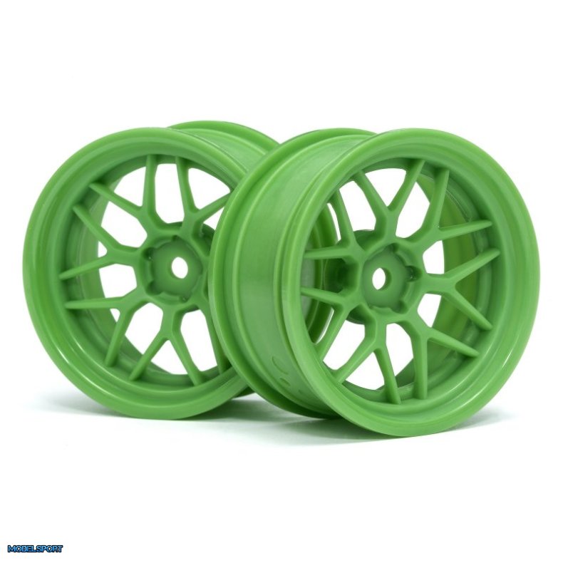 HPI 116531 Tech 7 Wheel Green 52X26X+6mm Offset (2Pcs)