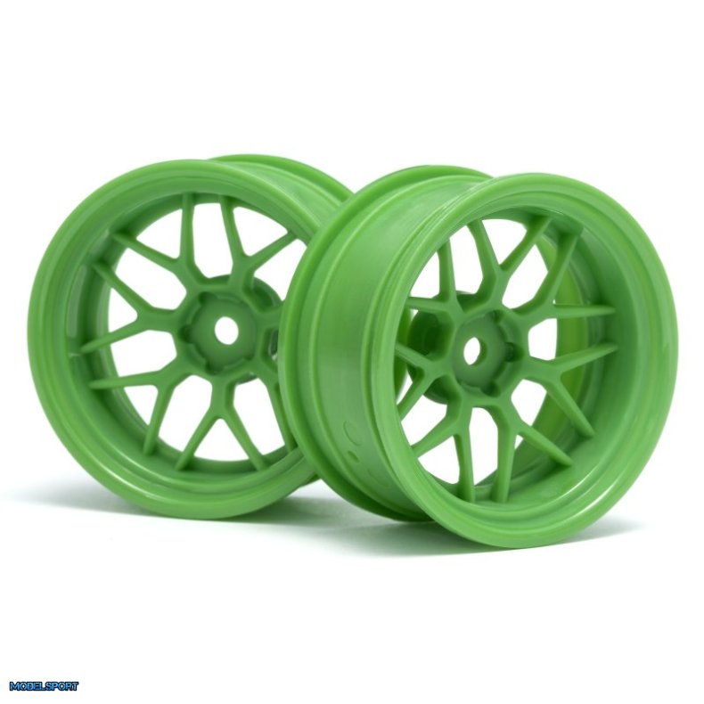 HPI 116532 Tech 7 Wheel Green 52X26X+9mm Offset (2Pcs)