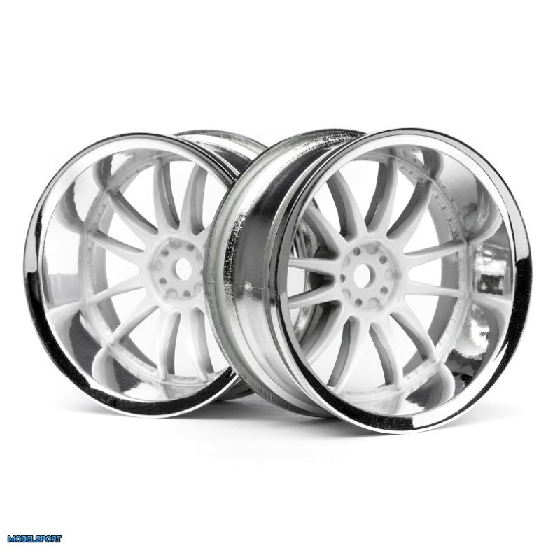 HPI 3285 Work Xsa 02C Wheel 26mm Chrome/White (9mm Offset)