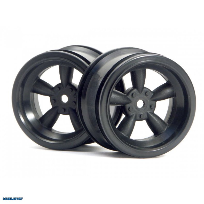 HPI 3821 Vintage 5 Spoke Wheel 31mm (Wide) Black 6mm Offset