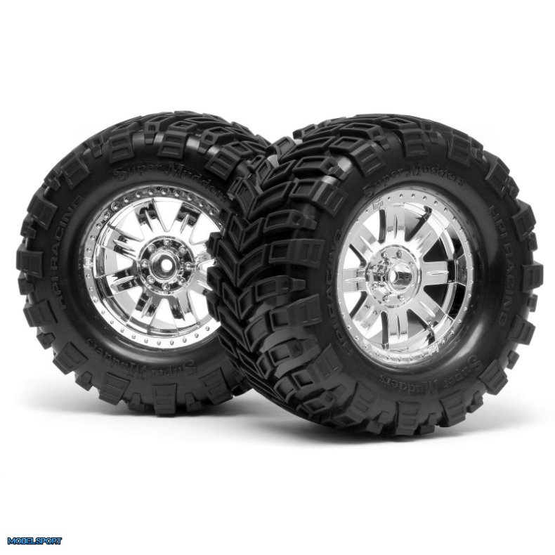 HPI 4726 Mounted Super Mud Tire 165X88mm Ringz Wheel Shncrm