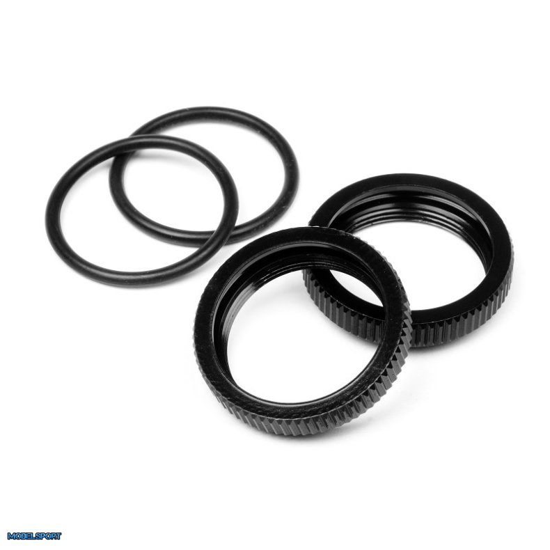 HPI 67528 Big Bore Shock Spring Adjust Nut (Black/2Pcs)