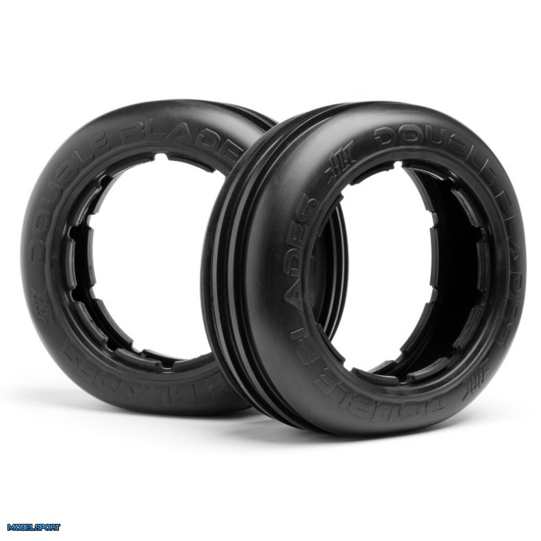 HPI 67966 Double Blades Tire (White/Baja 5B/Front/2pcs)
