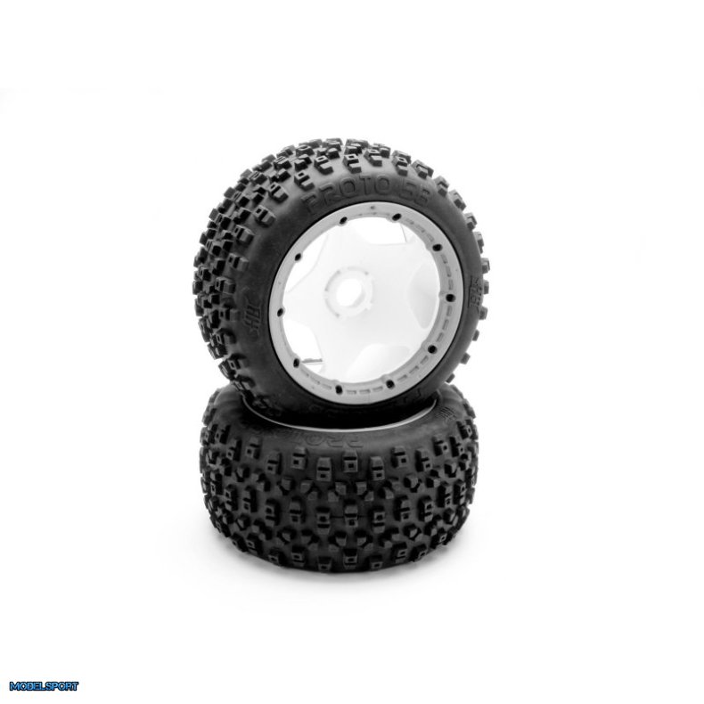 HPI 67969 Proto Tire (White/Baja 5B/Rear/2Pcs)