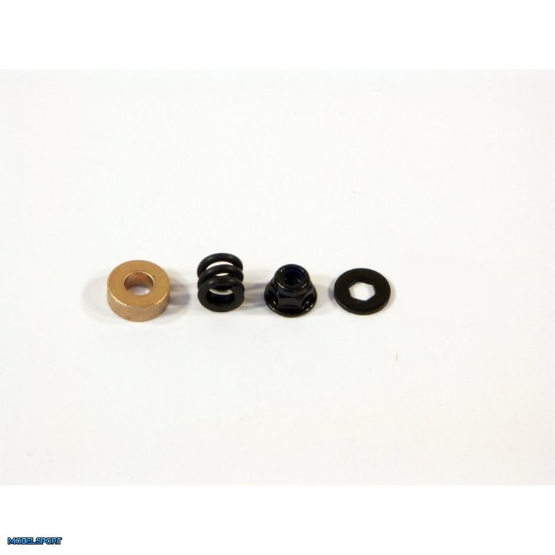 HPI 87042 Spring 4.9X8X7mm W. Wshr 4.3X10X1.0mm Hex -Blk Set