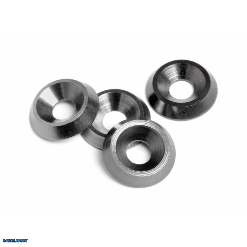 HPI 88008 Cone Washer 3X9X2mm (Gunmetal/4Pcs)