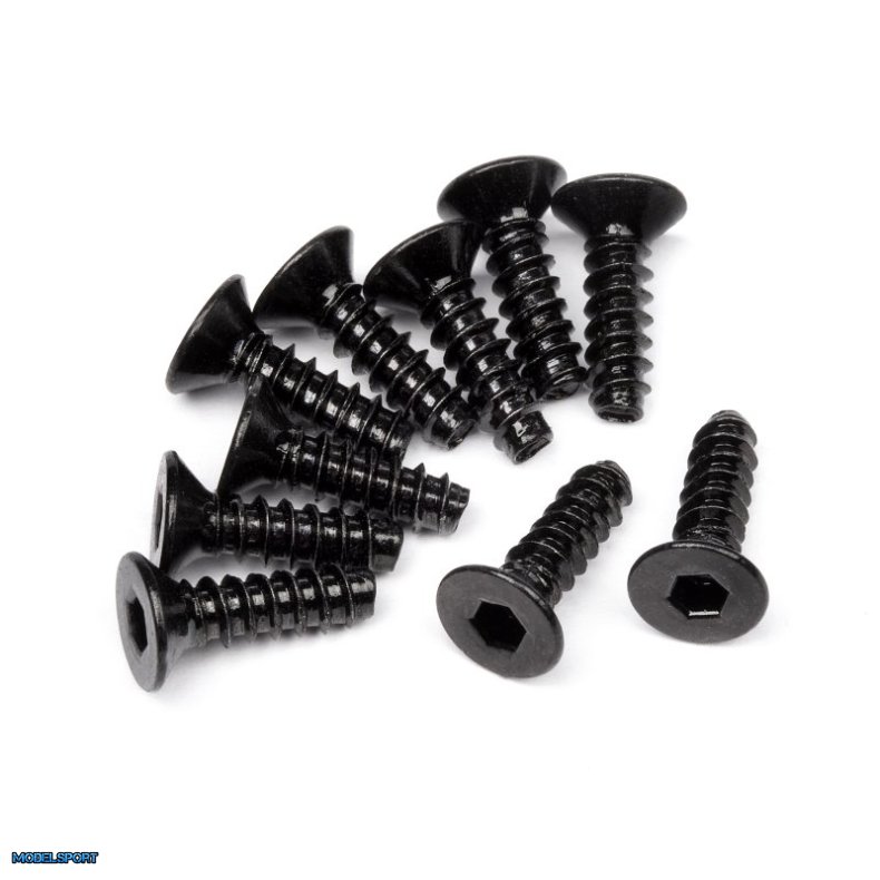 HPI 94304 Tp. Flat Head Screw M3X10mm (Hex Socket/10Pcs)