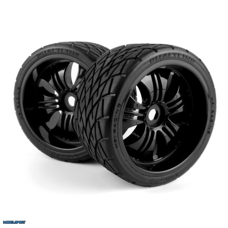 HPI 160509 Mounted Phaltline Tire on 3251 Tremor Black Wheel