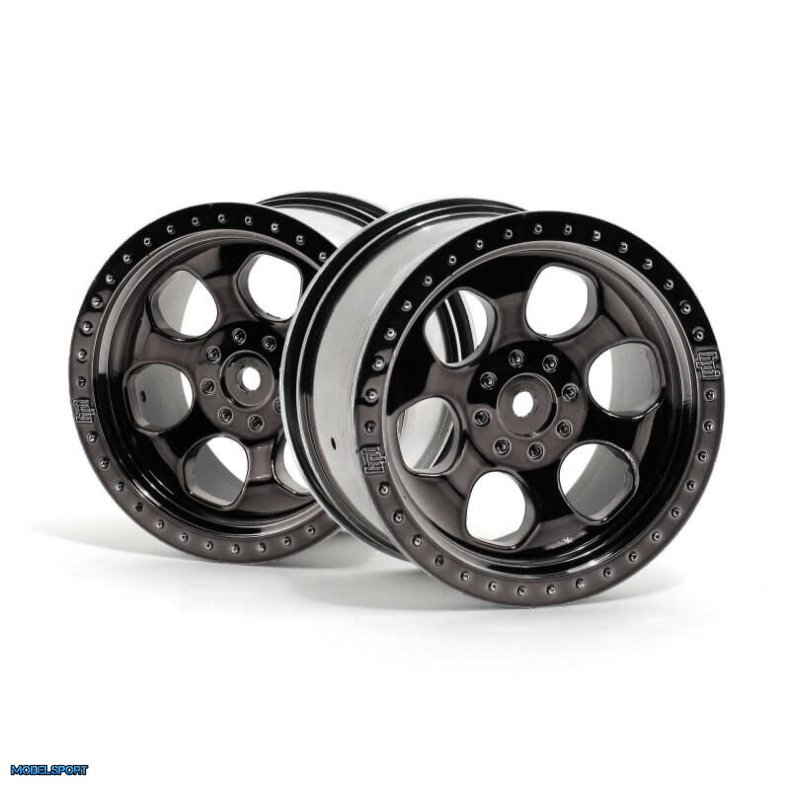 HPI 3161 6 Spoke Wheel Black Chrome 83x56mm (2Pcs)