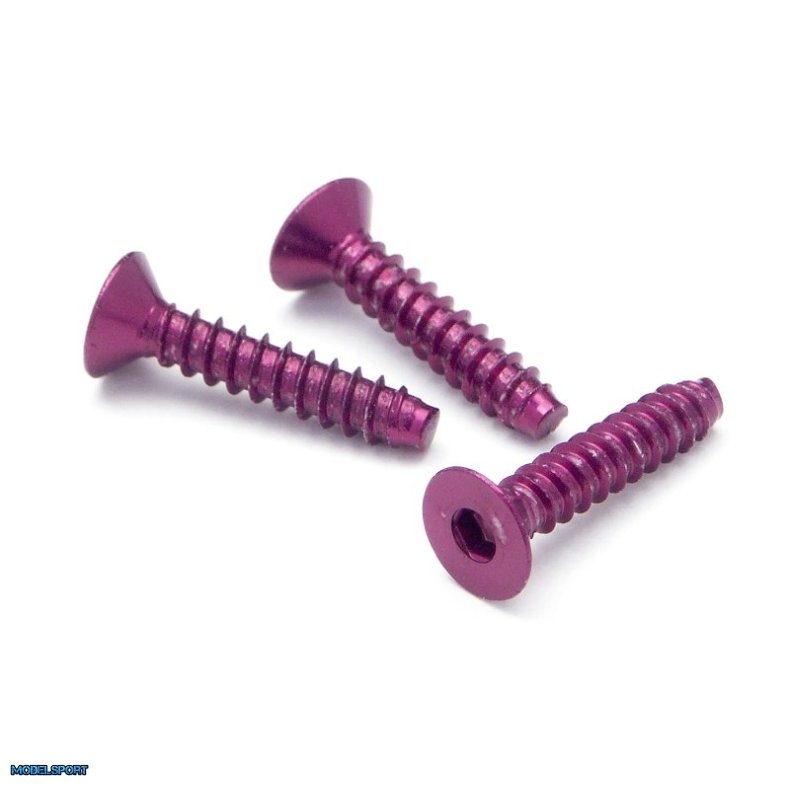 HPI Z079 Alu Tp Flat Hd Screw 3 X15mm Hex Socket/Purple/5Pc