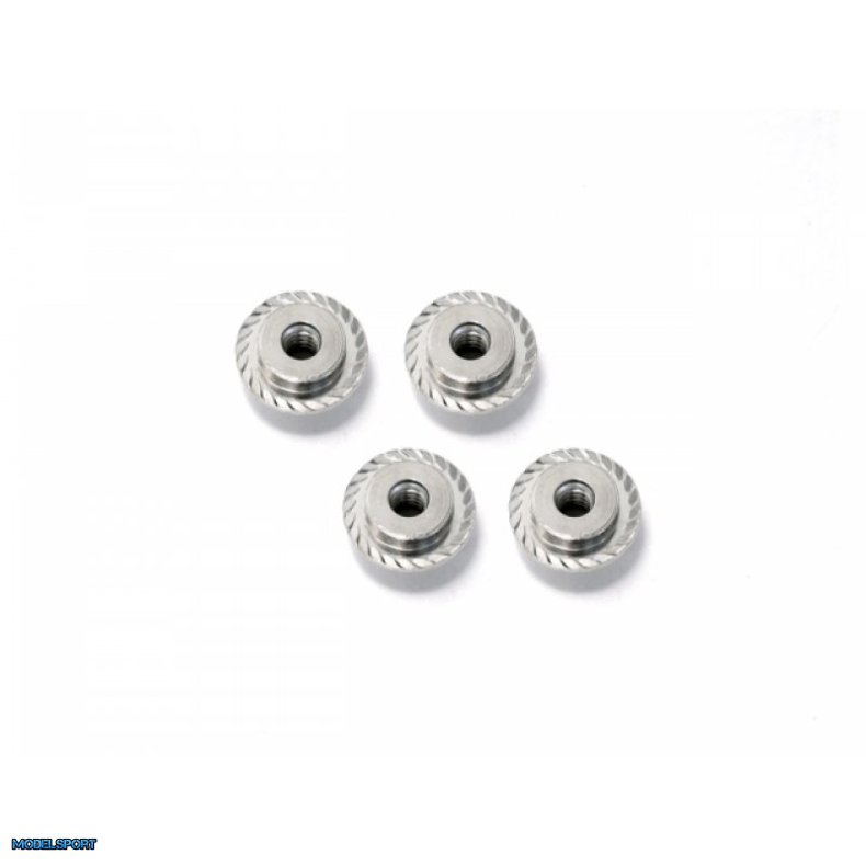 HPI Z671 Flanged Lock Nut M5X8mm (Silver/4Pcs)