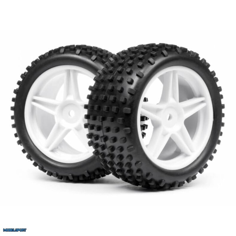 Maverick 22115 1:10 Buggy White Rear Wheel &amp; Tyre Assembly