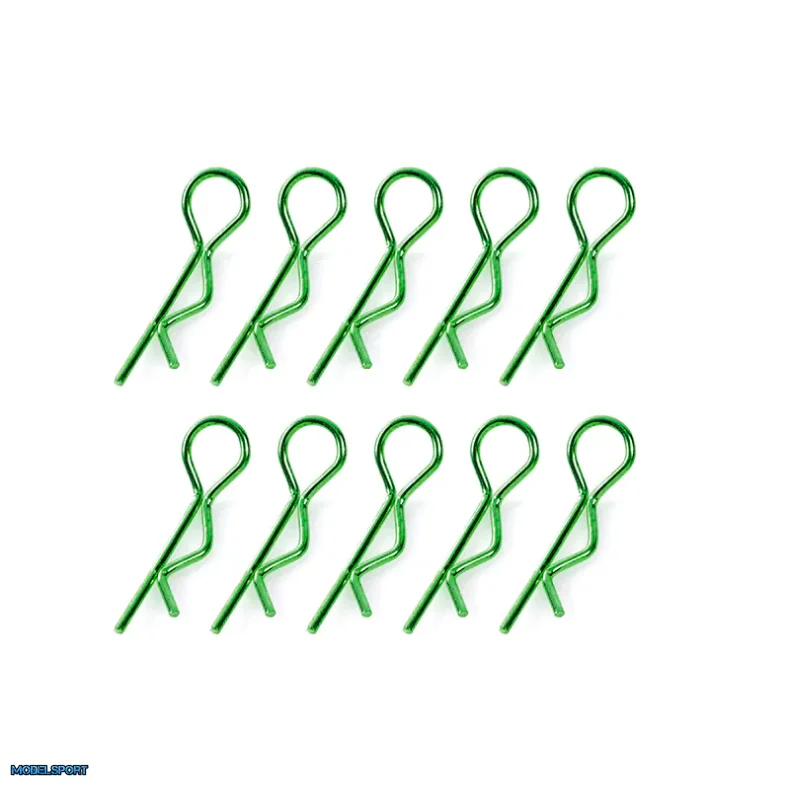 Corally C-35100 Body Clips 45 Bent Small Green