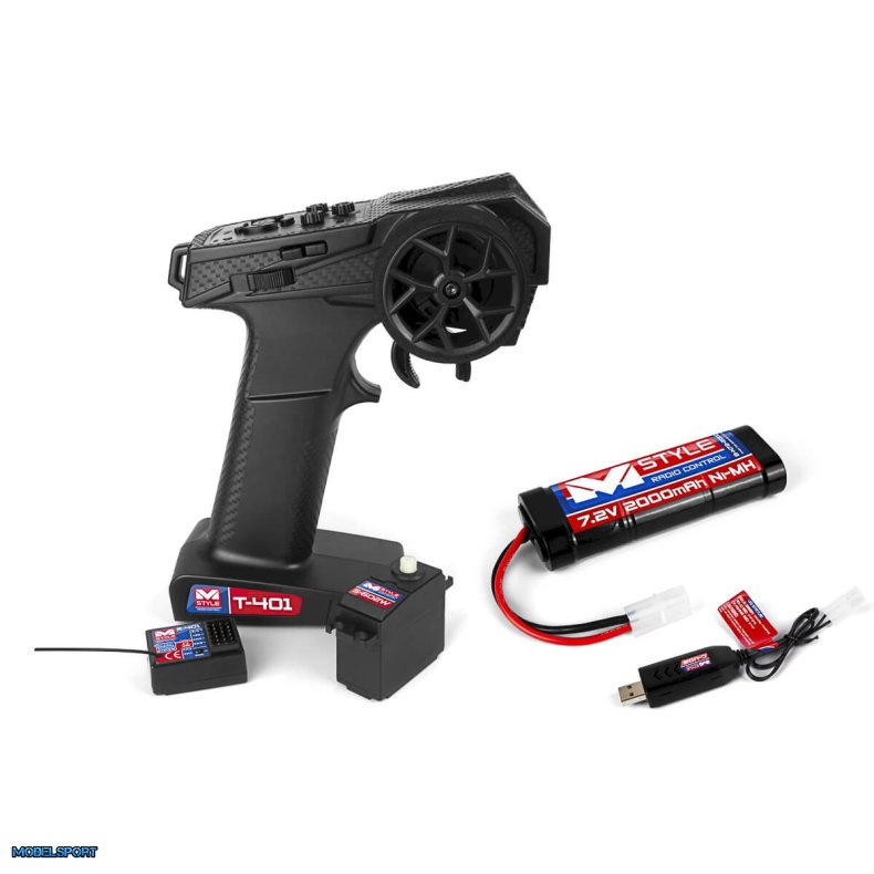 MStyle Radiost T401 Med Servo, Batteri Og Oplader