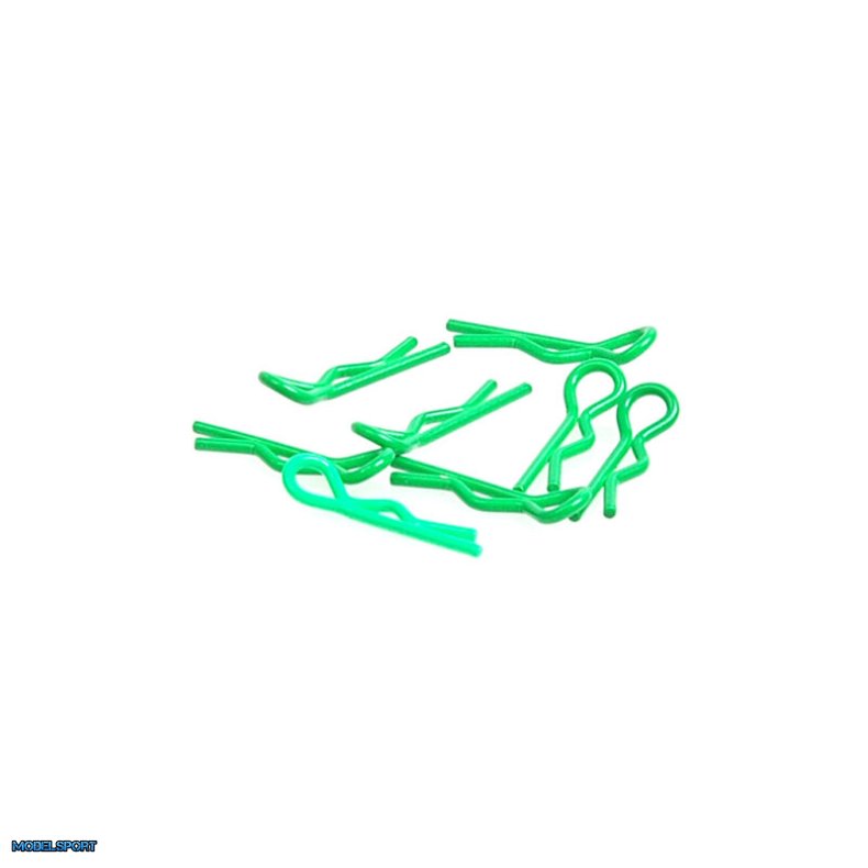 Core RC Small Karosseri Clips 1:10 Fluorescent Green (8)