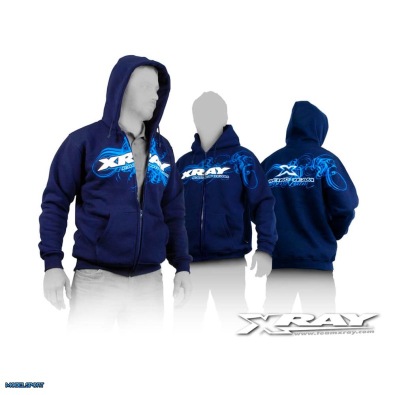 XRAY Sweater Hooded with Zipper - Blue (XXXL)